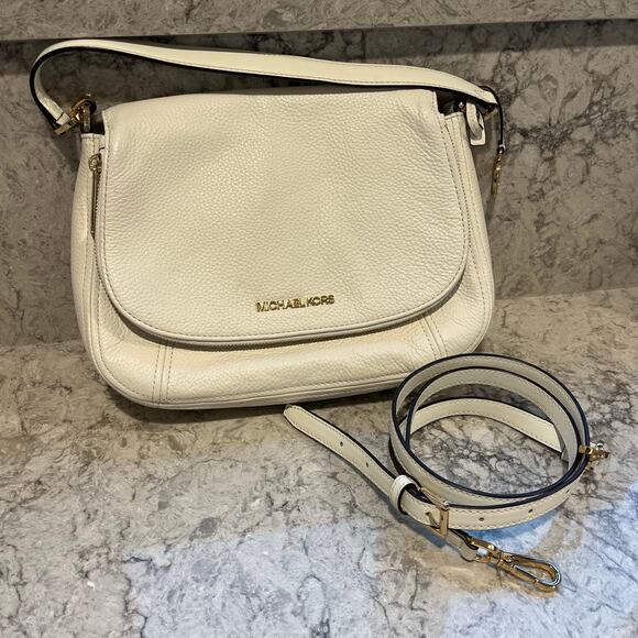 Michael Kors Bedford Convertible Flap Shoulder Bag, White - Picture 1 of 10